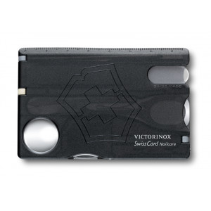 Швейцарская карточка Victorinox SwissCard Classic, 10 функций, корпус из черного полупрозрачного пластика