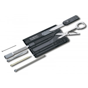 Швейцарская карточка Victorinox SwissCard Classic, 10 функций, корпус из черного полупрозрачного пластика