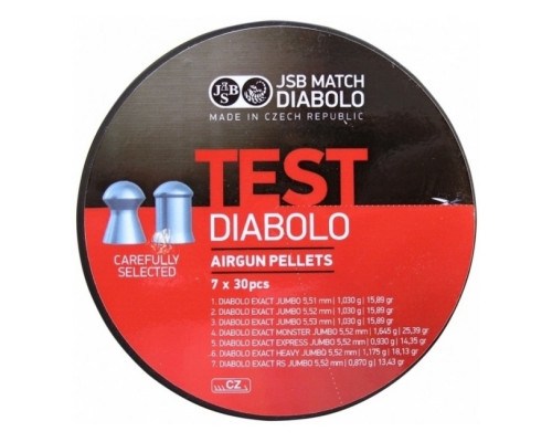Пули JSB Test Diabolo (набор) 5,5 мм, 210 штук